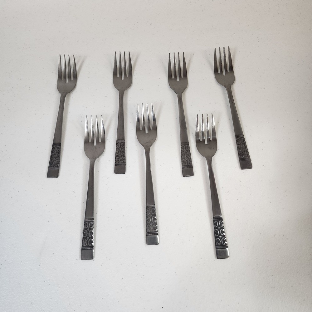 Roger's Stainless Japan Set Of 7 Salad Forks Casa Vista